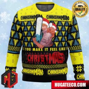 You Make It Fell Like Christmas Chainsaw Man Anime Ape Chirstmas Gifts 2024 Xmas For Family And Friends Ugly Sweater