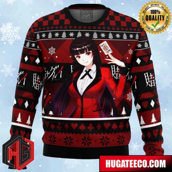 Yumeko Kakegurui Anime Ape Chirstmas Gifts 2024 Xmas For Family And Friends Ugly Sweater