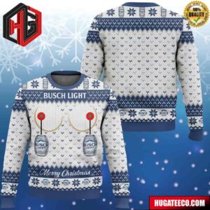 Busch Light Titties Funny Chirstmas Gifts 2024 Xmas For Family And Friends Ugly Sweater