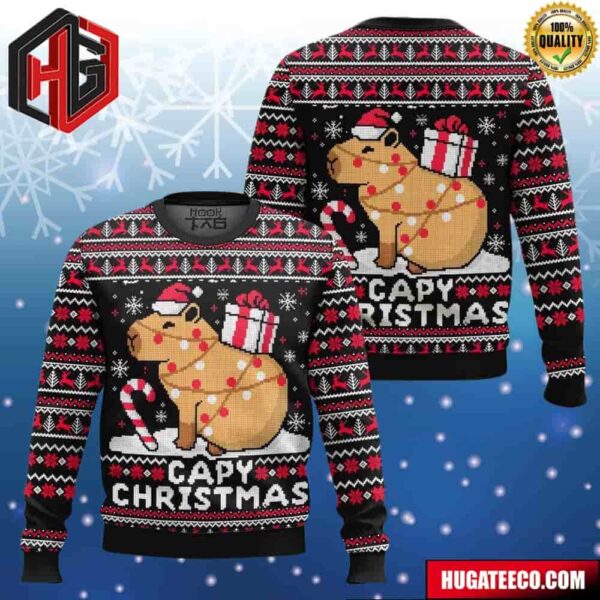 Capybara Chirstmas Gifts 2024 Xmas For Family And Friends Ugly Sweater