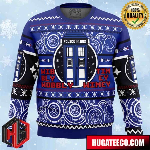 Christmas Through Time And Space Doctor Who Anime Ape Chirstmas Gifts 2024 Xmas For Family And Friends Ugly Sweater