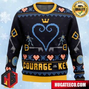 Courage is the Key Kingdom Hearts Anime Ape Chirstmas Gifts 2024 Xmas For Family And Friends Ugly Sweater