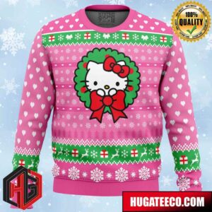 Cute Christmas Hello Kitty Anime Ape Chirstmas Gifts 2024 Xmas For Family And Friends Ugly Sweater