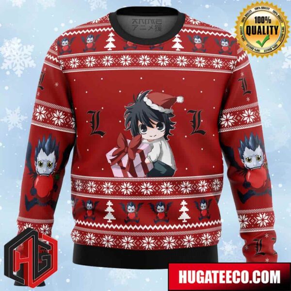 Death Note Chibi L Anime Ape Chirstmas Gifts 2024 Xmas For Family And Friends Ugly Sweater