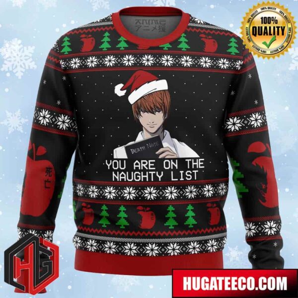 Death Note Naughty List Anime Ape Chirstmas Gifts 2024 Xmas For Family And Friends Ugly Sweater