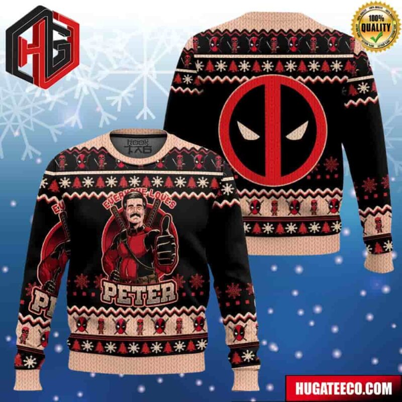 Everyone Loves Petter Deadpool and Wolverine Chirstmas Gifts 2024 Xmas For Family And Friends Ugly Sweater Everyone Loves Petter Deadpool and Wolverine Chirstmas Gifts 2024 Xmas For Family And Friends Ugly Sweater