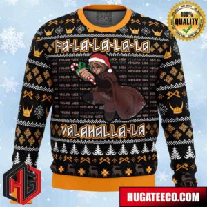 Falalala Valahalla Vinland Saga Christmas Sweater Anime Ape Chirstmas Gifts 2024 Xmas For Family And Friends Ugly Sweater