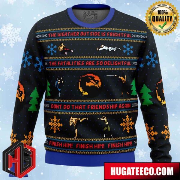 Finish Him Mortal Kombat Anime Ape Chirstmas Gifts 2024 Xmas For Family And Friends Ugly Sweater