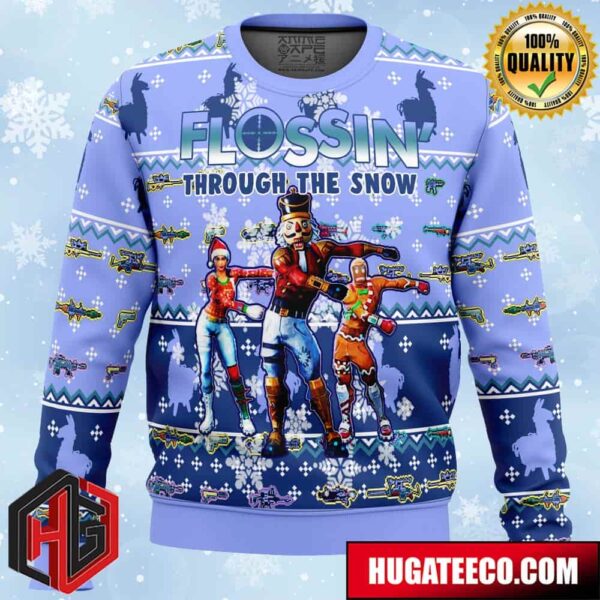 Fortnite Snow Floss Anime Ape Chirstmas Gifts 2024 Xmas For Family And Friends Ugly Sweater