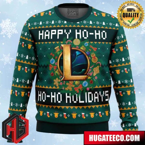 Happy Ho-Ho-Ho Holidays League of Legends Anime Ape Chirstmas Gifts 2024 Xmas For Family And Friends Ugly Sweater