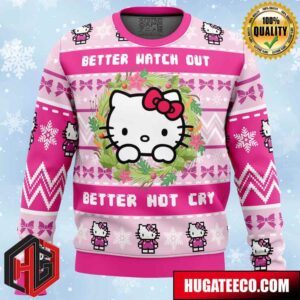 Hello Kitty is Coming to Town Anime Ape Chirstmas Gifts 2024 Xmas For Family And Friends Ugly Sweater