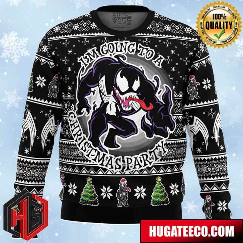 I’m Going to a Christmas Party Venom Anime Ape Chirstmas Gifts 2024 Xmas For Family And Friends Ugly Sweater