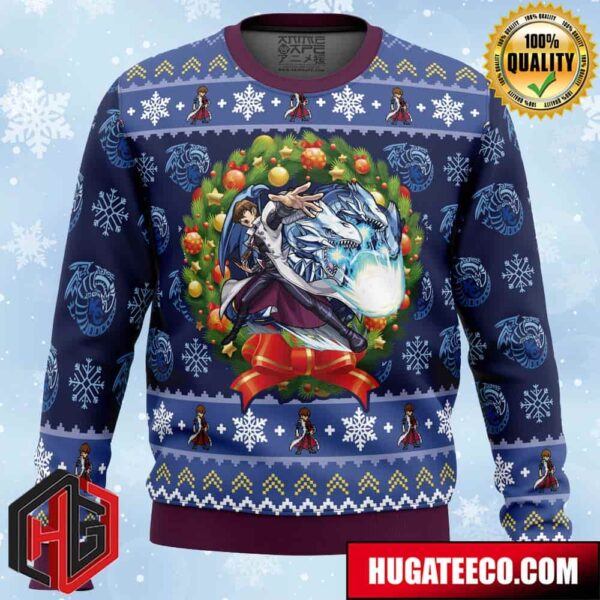 Kaiba Blue-Eyes White Dragon Christmas Yugioh Anime Ape Chirstmas Gifts 2024 Xmas For Family And Friends Ugly Sweater