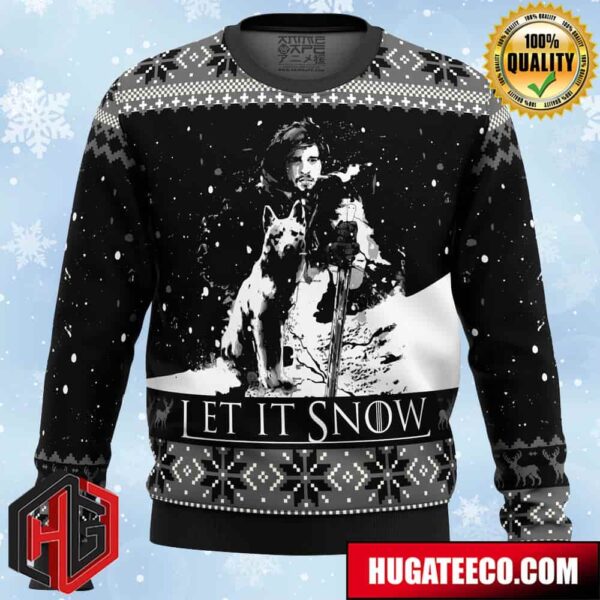 Let It Snow Game of Thrones Anime Ape Chirstmas Gifts 2024 Xmas For Family And Friends Ugly Sweater