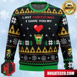 Link To My Heart The Legend Of Zelda Anime Ape Chirstmas Gifts 2024 Xmas For Family And Friends Ugly Sweater