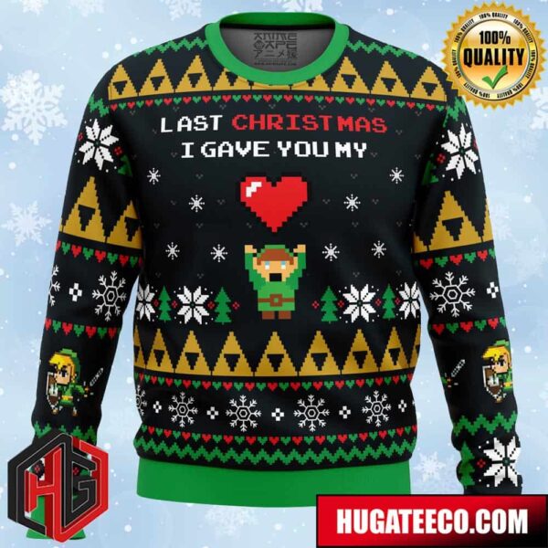 Link To My Heart The Legend Of Zelda Anime Ape Chirstmas Gifts 2024 Xmas For Family And Friends Ugly Sweater