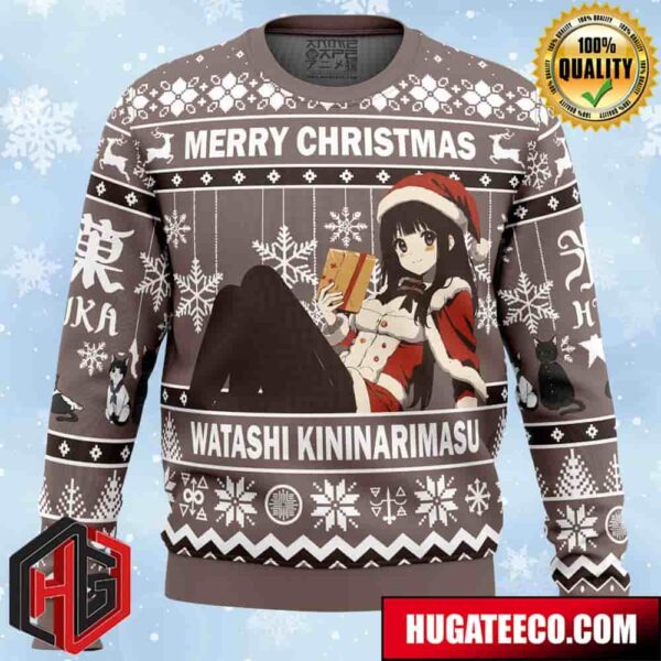 Merry Christmas Watashi Kininarimasu Hyouka Anime Ape Chirstmas Gifts 2024 Xmas For Family And Friends Ugly Sweater