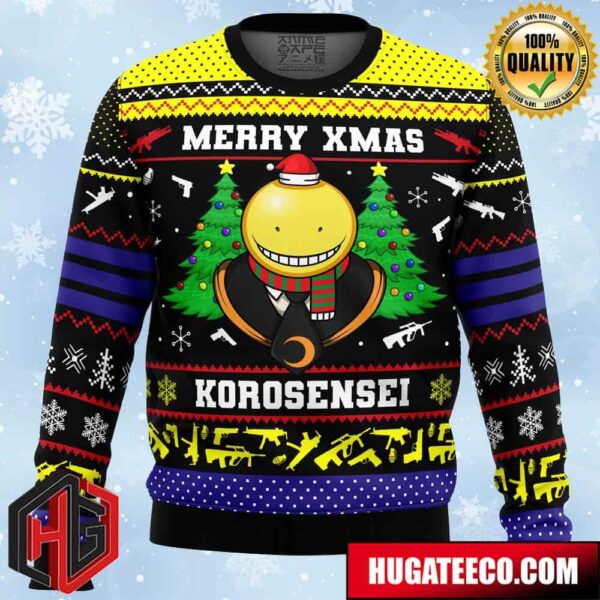 Merry Xmas Korosensei Assassination Classroom Anime Ape Chirstmas Gifts 2024 Xmas For Family And Friends Ugly Sweater