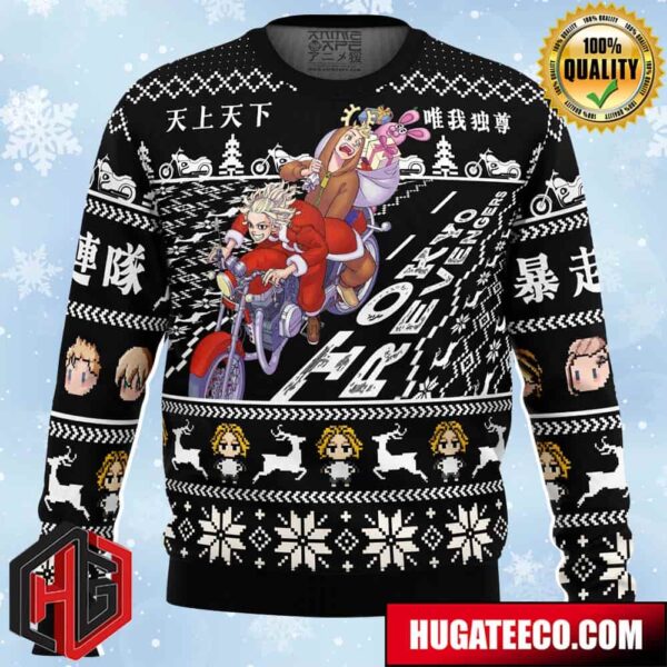 Mikey x Takemichi Christmas Ride Tokyo Revengers Anime Ape Chirstmas Gifts 2024 Xmas For Family And Friends Ugly Sweater