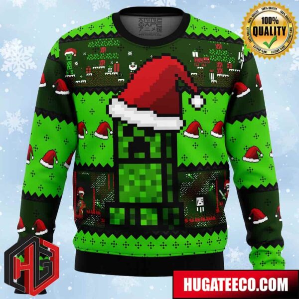 Minecraft Creepr Anime Ape Chirstmas Gifts 2024 Xmas For Family And Friends Ugly Sweater