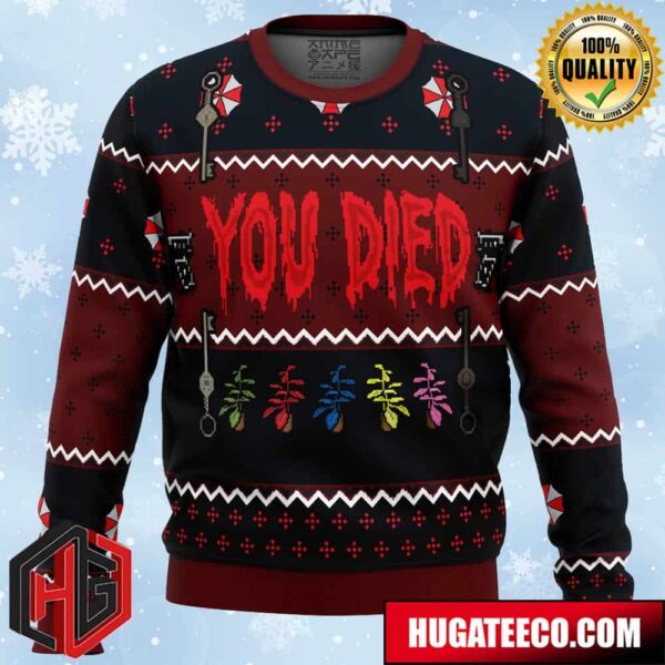 Resident Evil You Died Anime Ape Chirstmas Gifts 2024 Xmas For Family And Friends Ugly Sweater