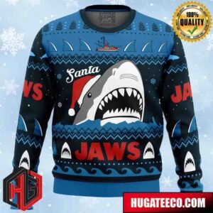 Santa Jaws Jaws Anime Ape Chirstmas Gifts 2024 Xmas For Family And Friends Ugly Sweater