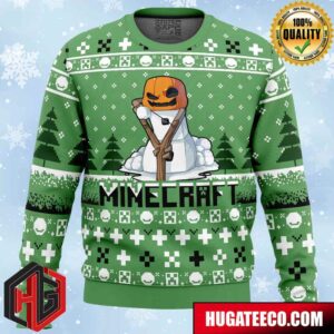 Snow Golem Minecraft Anime Ape Chirstmas Gifts 2024 Xmas For Family And Friends Ugly Sweater