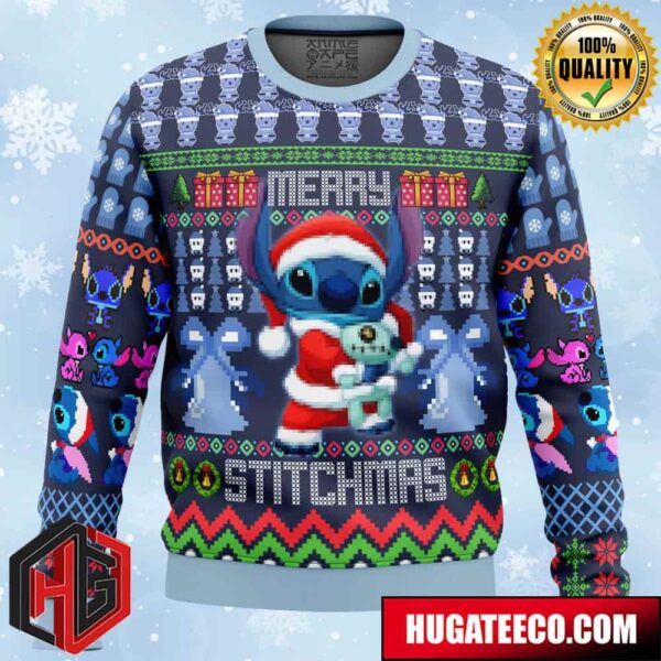 Stitch Lilo and Stitch Anime Ape Chirstmas Gifts 2024 Xmas For Family And Friends Ugly Sweater