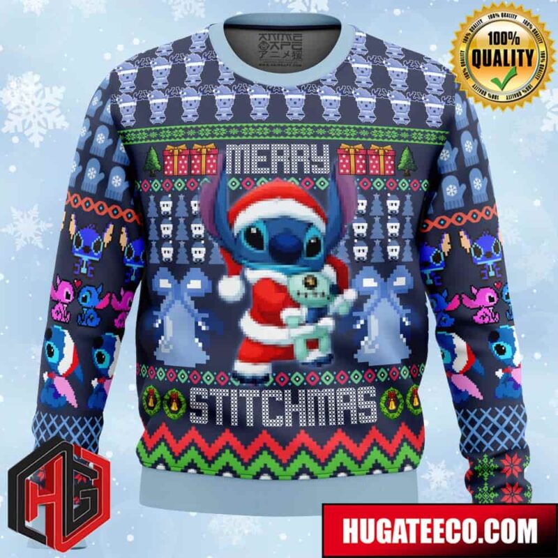 Stitch Lilo and Stitch Anime Ape Chirstmas Gifts 2024 Xmas For Family And Friends Ugly Sweater