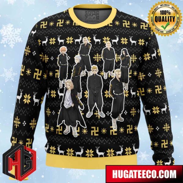 The Buddhist Symbol Tokyo Revengers Anime Ape Chirstmas Gifts 2024 Xmas For Family And Friends Ugly Sweater