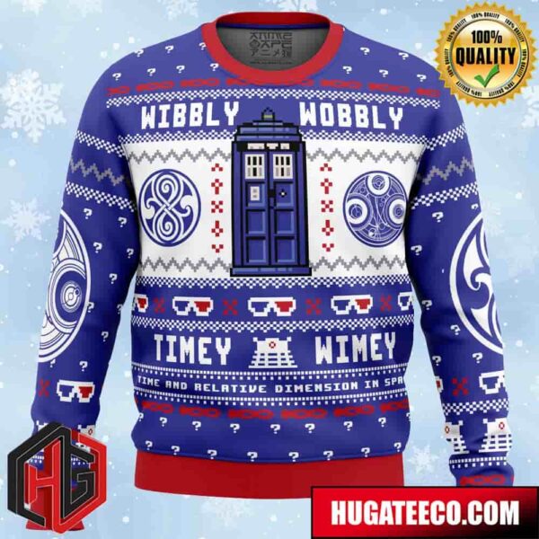 Wibbly Wobbly Doctor Who Anime Ape Chirstmas Gifts 2024 Xmas For Family And Friends Ugly Sweater