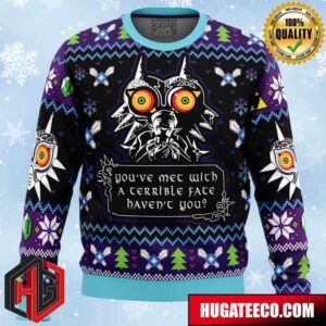 You Met With a Terrible Fate Majora?s Mask The Legend Of Zelda Anime Ape Chirstmas Gifts 2024 Xmas For Family And Friends Ugly Sweater