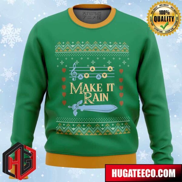 The Legend Of Zelda Make it Rain Anime Ape Chirstmas Gifts 2024 Xmas For Family And Friends Ugly Sweater