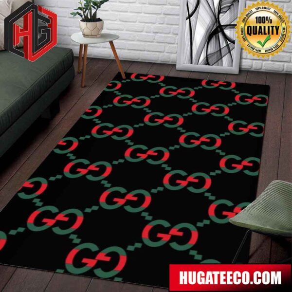 Gucci Rug Carpet With Iconic Colors Chain Of Logos Fashion And Style Home Decor For Bedroom And Living Room