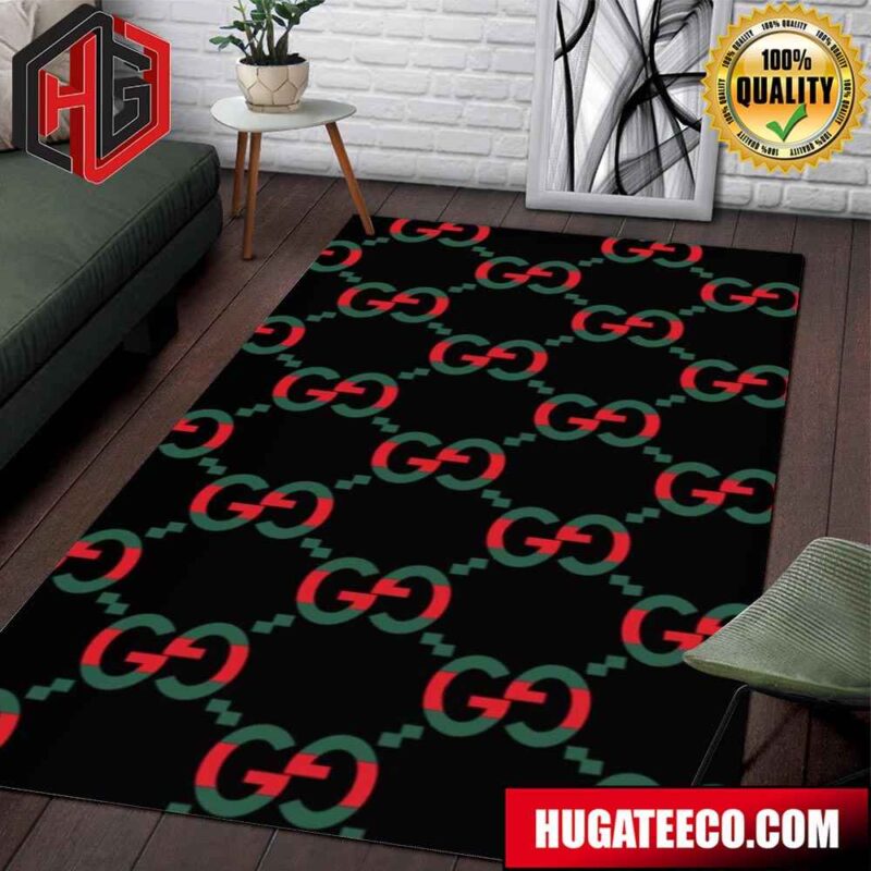 Gucci Rug Carpet With Iconic Colors Chain Of Logos Fashion And Style Home Decor For Bedroom And Living Room