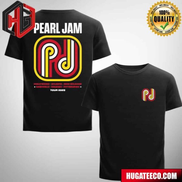 Pearl Jam’s Dark Matter World Tour 2025 Triple Stripes Two Sides Unisex T-Shirt