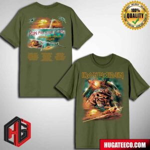 Iron Maiden Eddie Aces High Powerslave Run For Your Lives 2025 Tour Merchandise T-Shirt