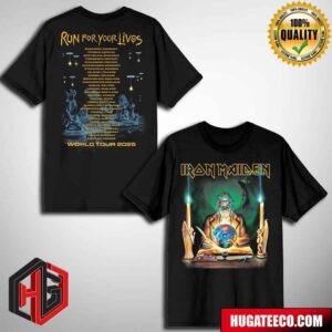 Iron Maiden Locations Retro Clairvoyant Run For Your Lives 2025 Tour Merchandise T-Shirt