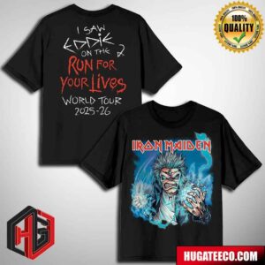 Iron Maiden Run For Your Lives 2025 Tour Kid Merchandise Two Sides T-Shirt