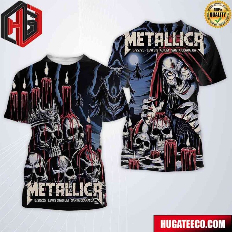 Metallica M72 Santa Clara Night 1 And 2 Concert Poster Moonlit Sacrifice Design June 20-22 2025 at Levi?s Stadium CA All Over Print Shirt