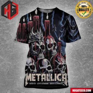 Metallica M72 Santa Clara Night 1 Concert Poster Moonlit Sacrifice Design June 20 2025 at Levi?s Stadium CA All Over Print Shirt