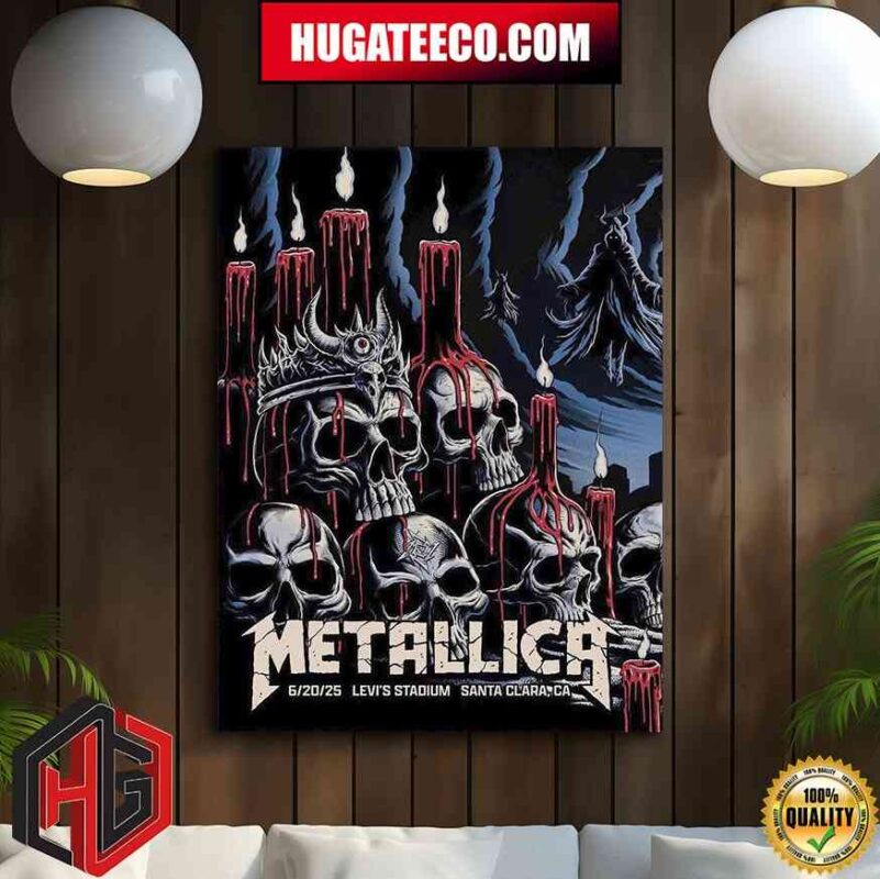 Metallica M72 Santa Clara Night 1 Concert Poster Moonlit Sacrifice Design June 20 2025 at Levi?s Stadium CA
