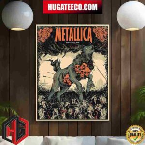 Official Metallica Merchandise Bleeding Me Screen Printed Poster Canvas
